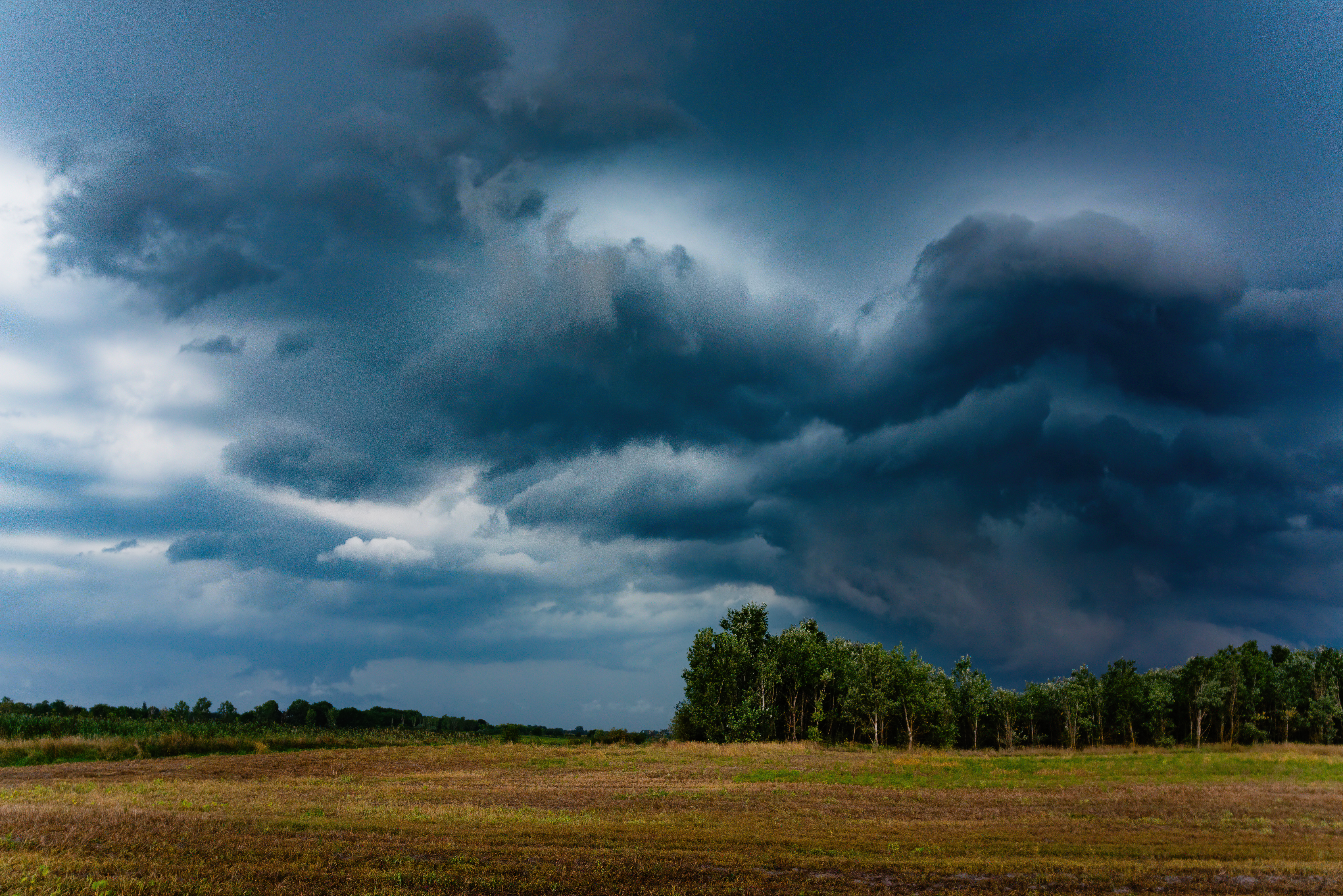 Storm clouds over the field